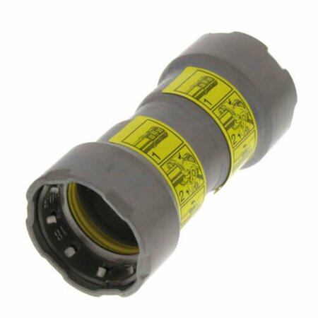 ESCENOGRAFIA 0.5 in. Steel Coupling with Stop MegaPressG, Press x Press Fitting, Black ES3447348